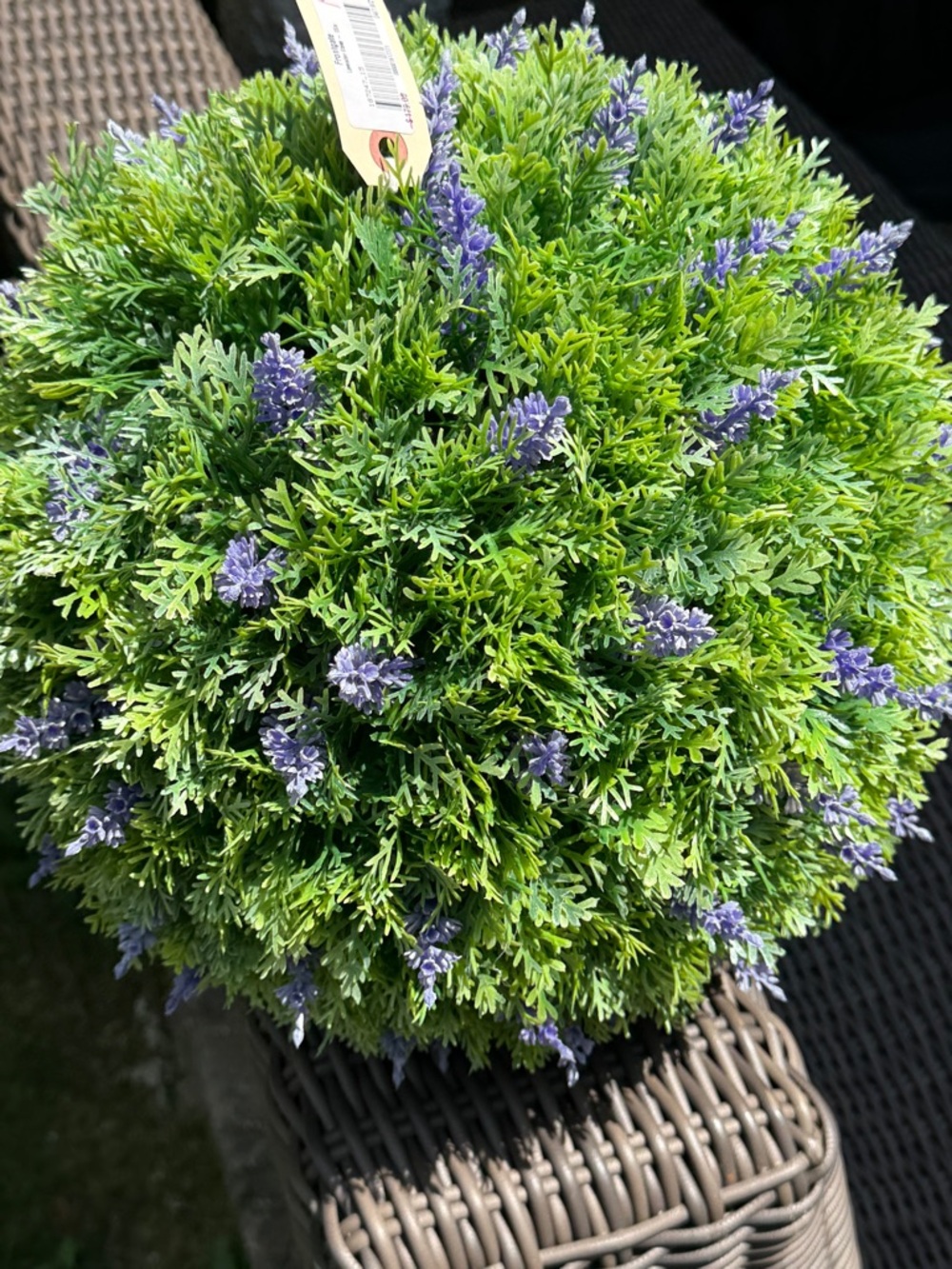 Frontgate Artificial Lavender Topiary Ball - Green and Purple Faux Floral Accent